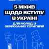 Інформацій щодо вступу молоді з тимчасово окупованих територій до українських закладів освіти
